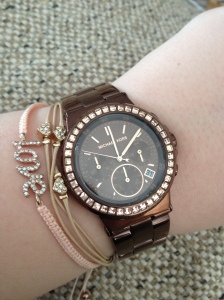 My Michael Kors watch and LC bracelets from Kohls.  This one's my favorite!